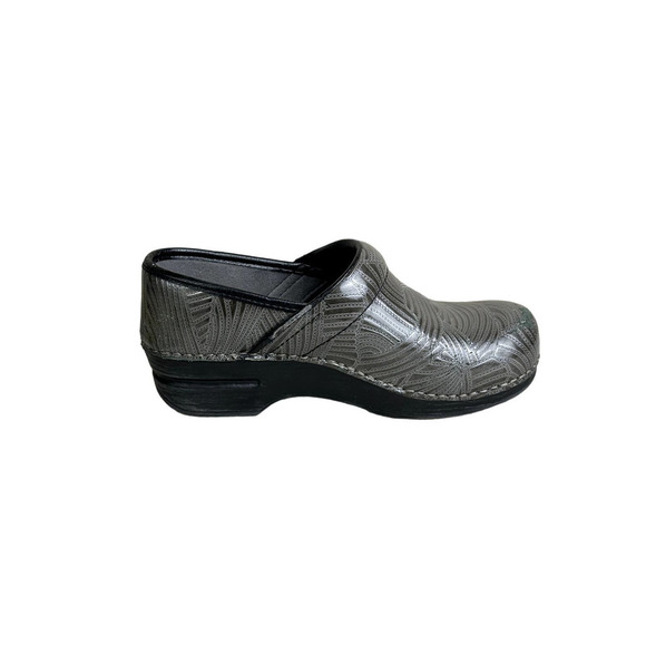 Dansko Metallic Gray Green Leather Clogs Career Work Nurse Size 38 (US 7.5-8) - Picture 9 of 14